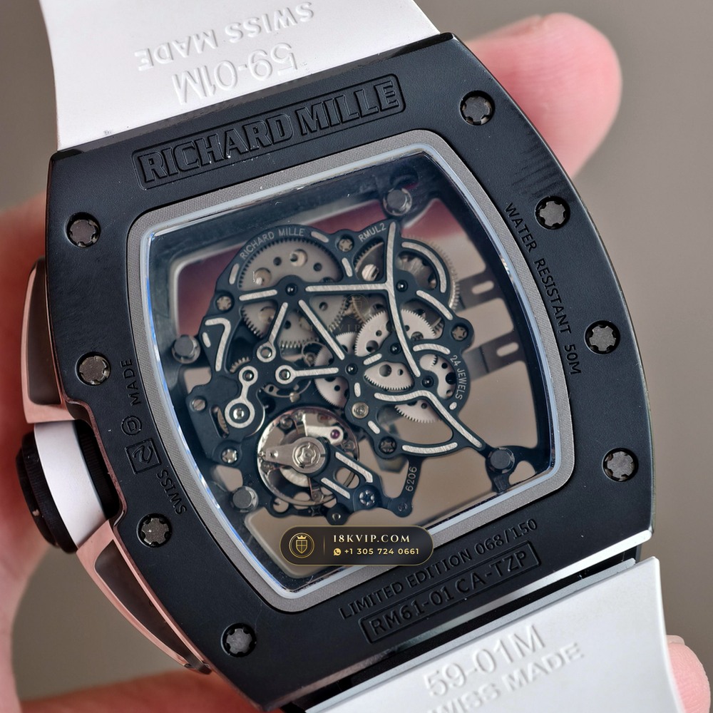 Richard Mille RM 61-01 Yohan Blake Asymmetric Carbon TPT Skeleton — Private Vault Edition — Studio Gallery Plate VII in Carbon TPT & Grade 5 Titanium (55.6g Verified Mass, Richard Mille Cal. RMUL2 Free-Sprung Skeleton)