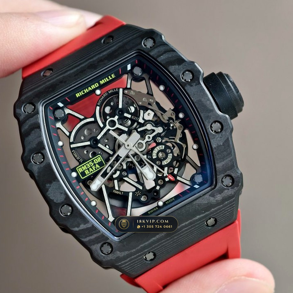Richard Mille RM 35-02 Rafael Nadal Automatic Carbon TPT Skeleton — Private Vault Edition — Studio Gallery Plate II in Carbon TPT & Grade 5 Titanium (50.2g Verified Mass, Richard Mille Cal. RMAL1 Variable-Geometry Rotor)