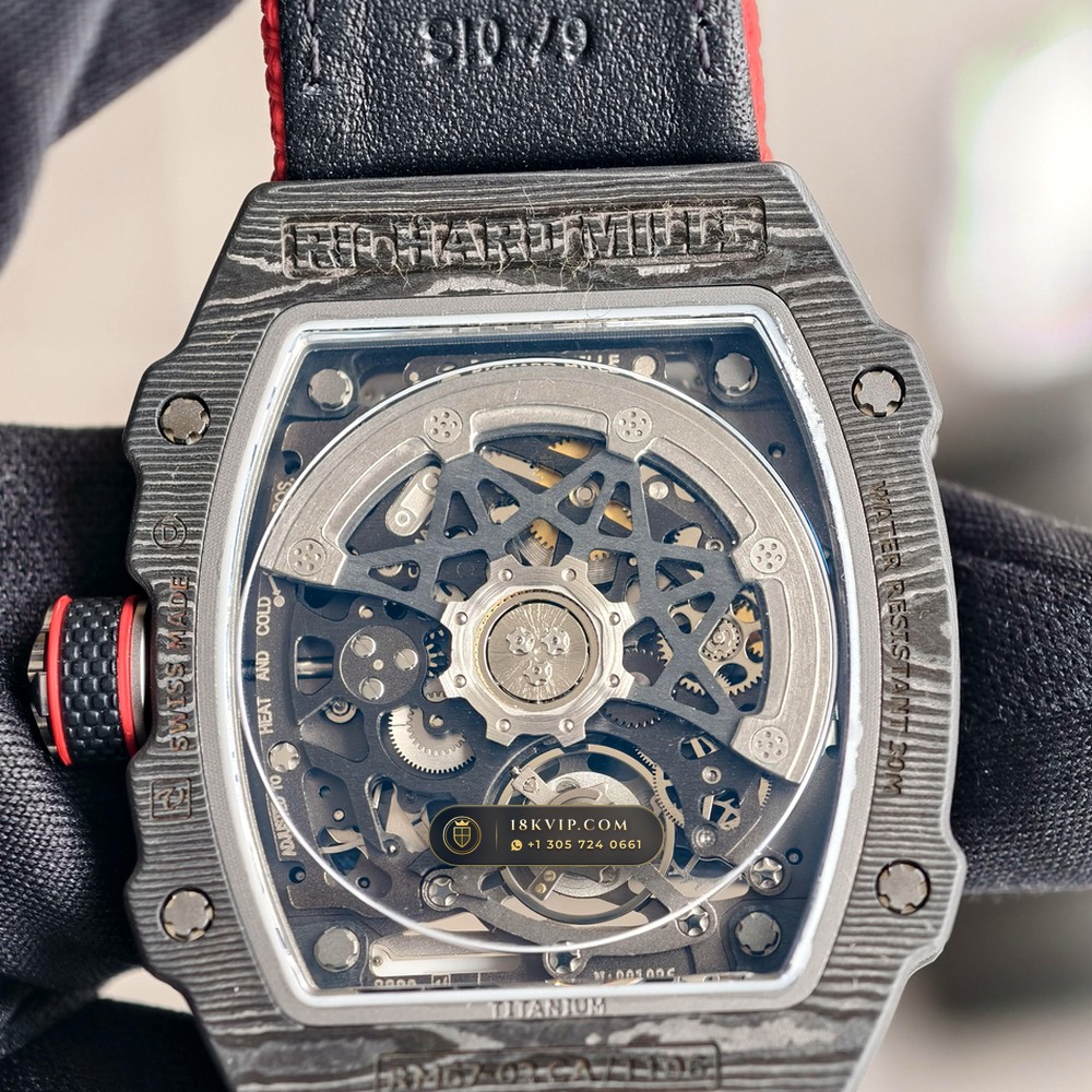 Richard Mille RM 67-02 Automatic Extra-Flat Italy Limited Edition Chronometer Regulated Spec — Private Vault Edition — Studio Gallery Plate VI in Carbon TPT & Grade 5 Titanium (33.6g Verified Mass, Richard Mille Cal. CRMA7 Skeletonized Titanium)