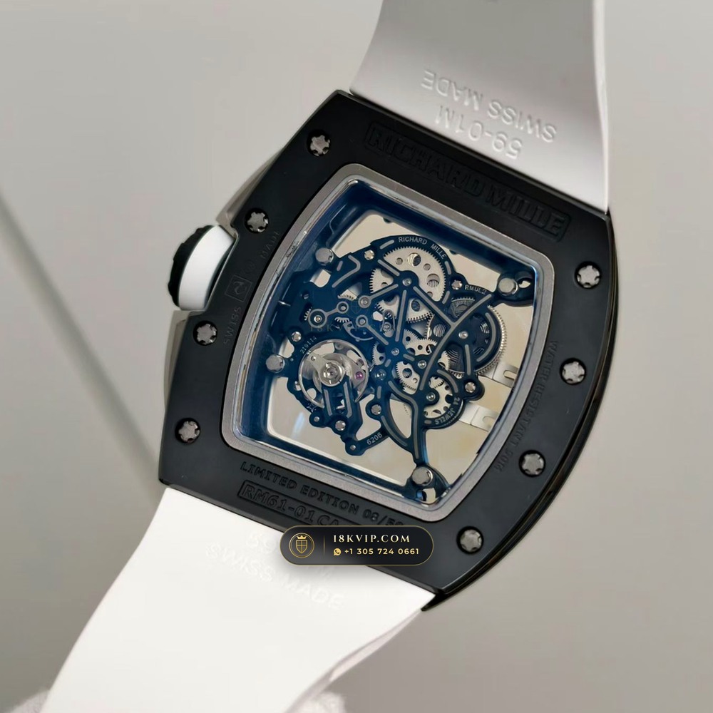 Richard Mille RM 61-01 Yohan Blake Asymmetric Geneva Atelier Spec — Private Vault Edition — Studio Gallery Plate VI in Carbon TPT & Grade 5 Titanium (55.1g Verified Mass, Richard Mille Cal. RMUL2 Free-Sprung Skeleton)