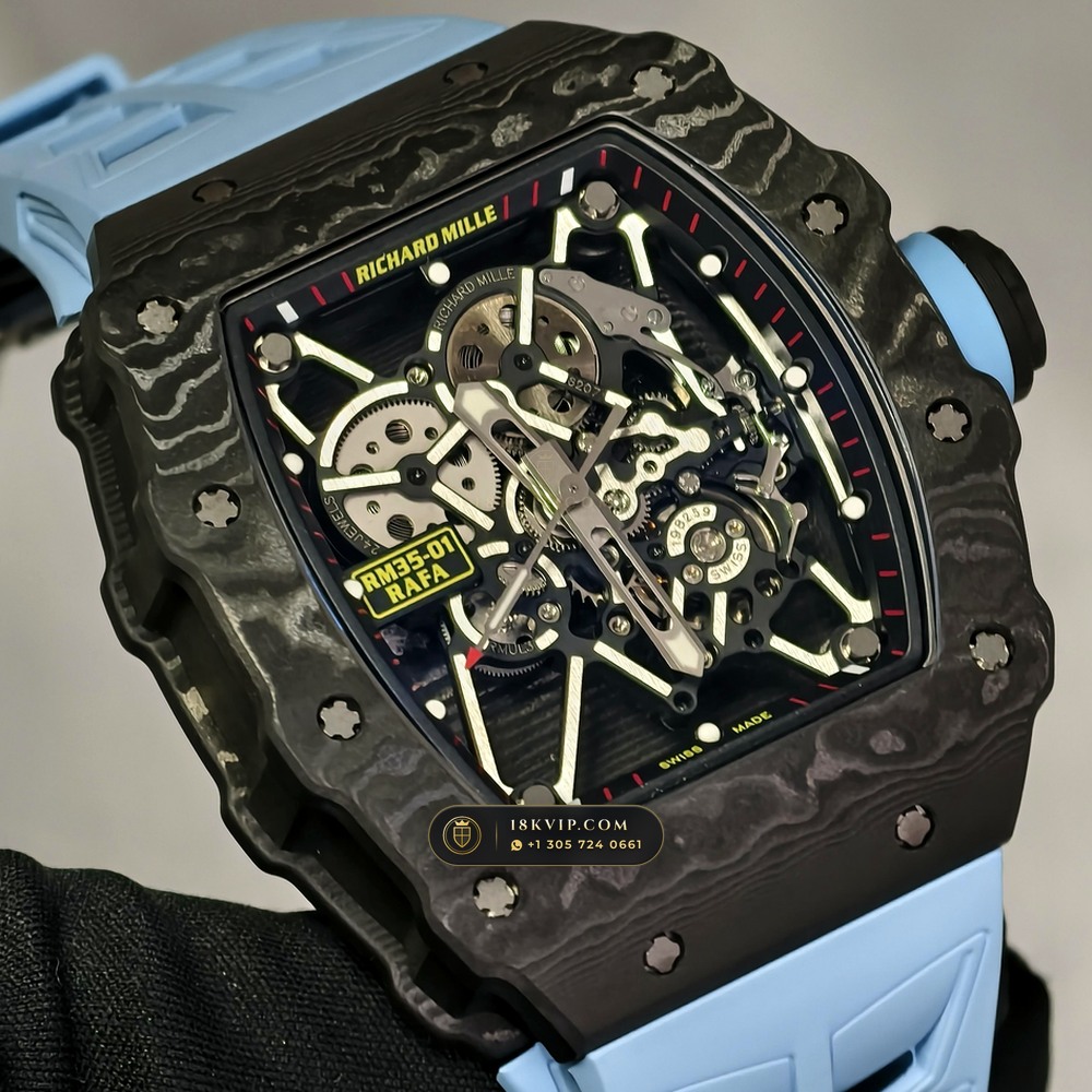 Richard Mille RM 35-01 Rafael Nadal Manual Winding Chronometer Regulated Spec — Private Vault Edition — Studio Gallery Plate II in Carbon TPT & Grade 5 Titanium (50.1g Verified Mass, Richard Mille Cal. RMUL3 Grade 5 Titanium Skeleton)