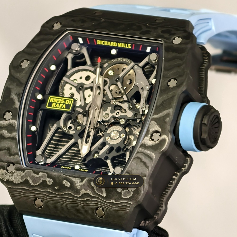 Richard Mille RM 35-01 Rafael Nadal Manual Winding Chronometer Regulated Spec — Private Vault Edition — Studio Gallery Plate III in Carbon TPT & Grade 5 Titanium (50.1g Verified Mass, Richard Mille Cal. RMUL3 Grade 5 Titanium Skeleton)