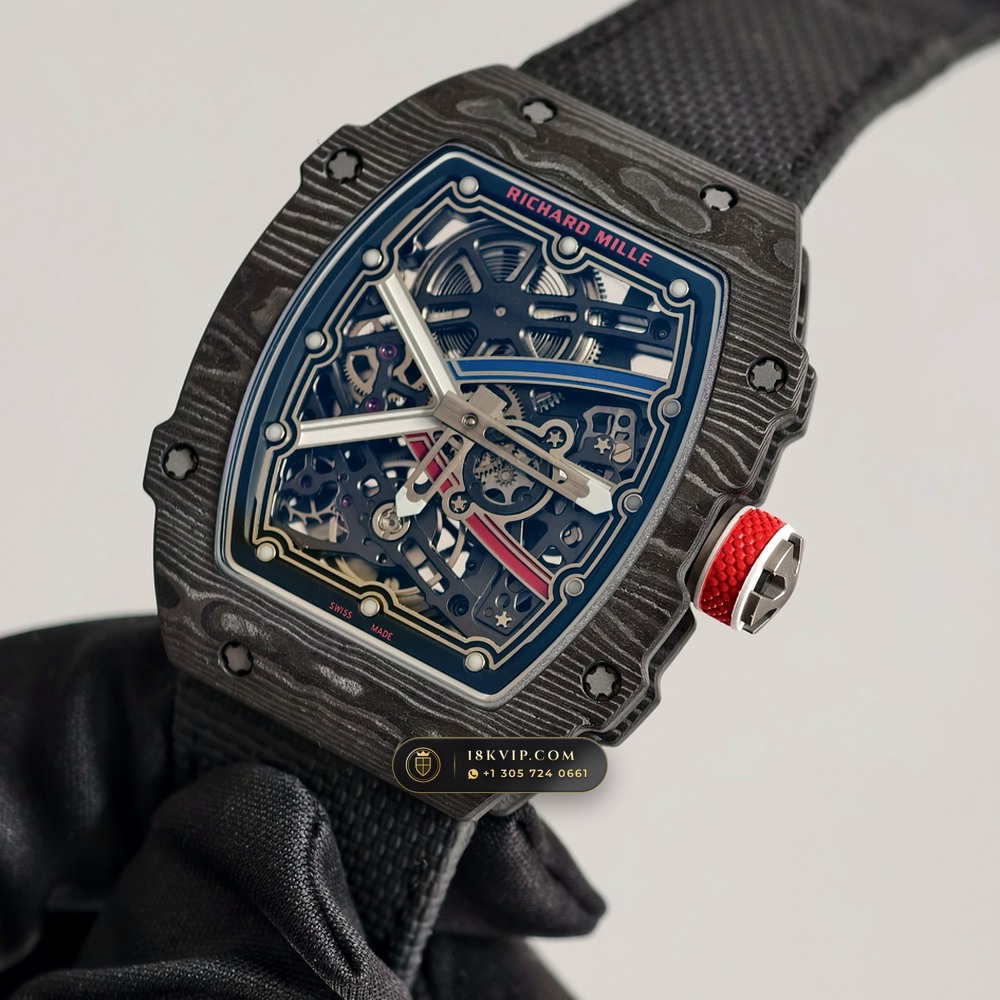 Richard Mille RM 67-02 Automatic Extra-Flat Sebastien Ogier Carbon TPT Hand-Chamfered Bevel Spec — Private Vault Edition — Studio Gallery Plate II in Carbon TPT & Grade 5 Titanium (33.3g Verified Mass, Richard Mille Cal. CRMA7 Skeletonized Titanium)