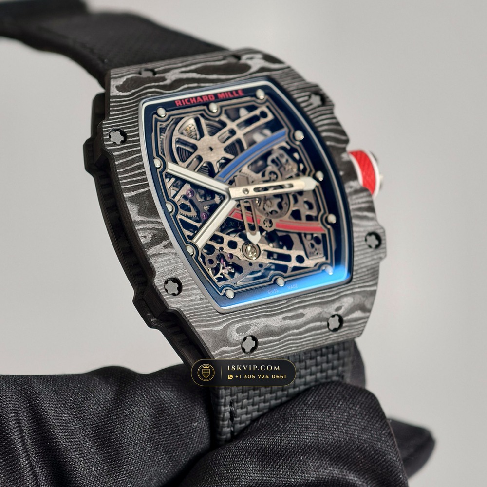 Richard Mille RM 67-02 Automatic Extra-Flat Sebastien Ogier Carbon TPT Hand-Chamfered Bevel Spec — Private Vault Edition — Studio Gallery Plate III in Carbon TPT & Grade 5 Titanium (33.3g Verified Mass, Richard Mille Cal. CRMA7 Skeletonized Titanium)
