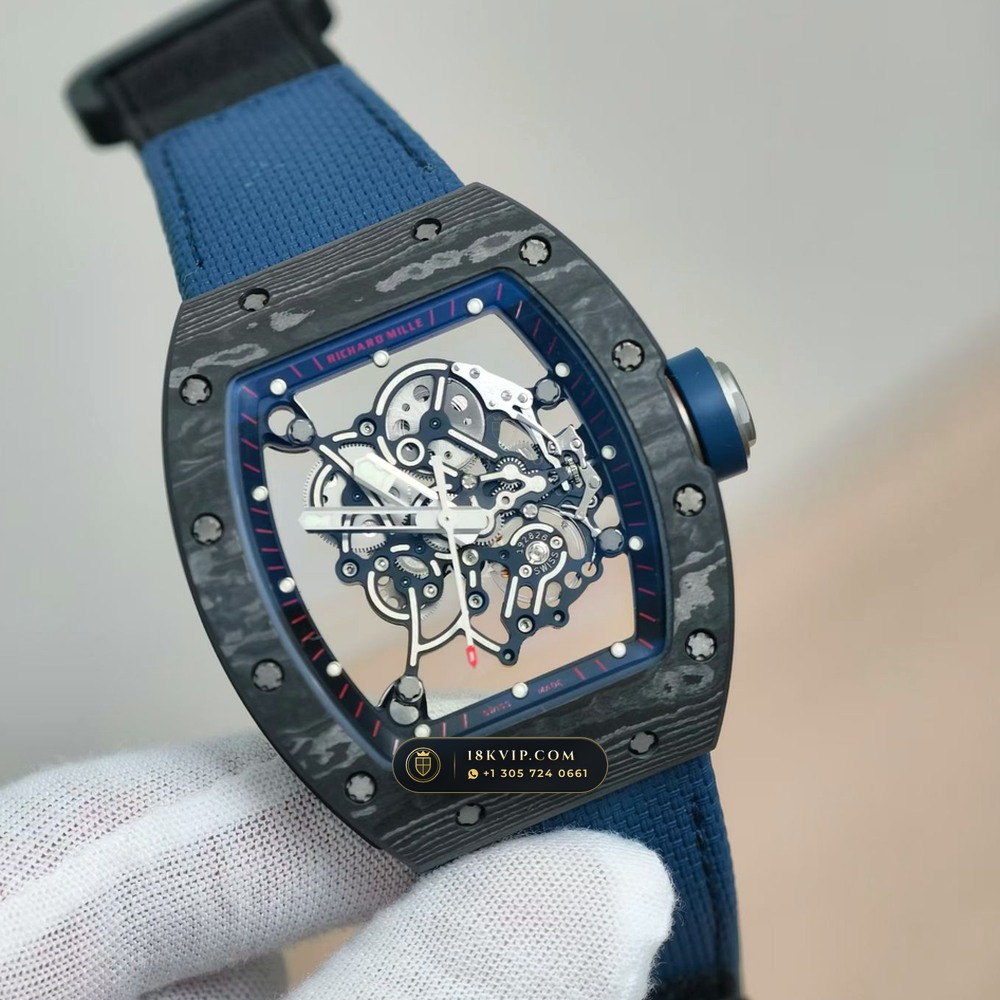Richard Mille RM 055 Bubba Watson Manual Winding Americas Limited Edition — Private Vault Edition — Studio Gallery Plate II in Carbon TPT & Grade 5 Titanium (66.1g Verified Mass, Richard Mille Cal. RMUL2 Grade 5 Titanium Skeleton)