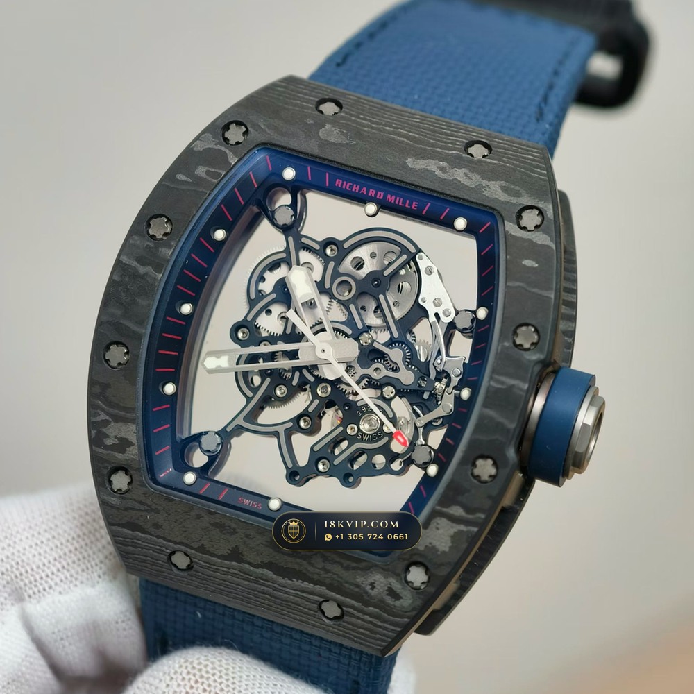 Richard Mille RM 055 Bubba Watson Manual Winding Americas Limited Edition — Private Vault Edition — Studio Gallery Plate III in Carbon TPT & Grade 5 Titanium (66.1g Verified Mass, Richard Mille Cal. RMUL2 Grade 5 Titanium Skeleton)