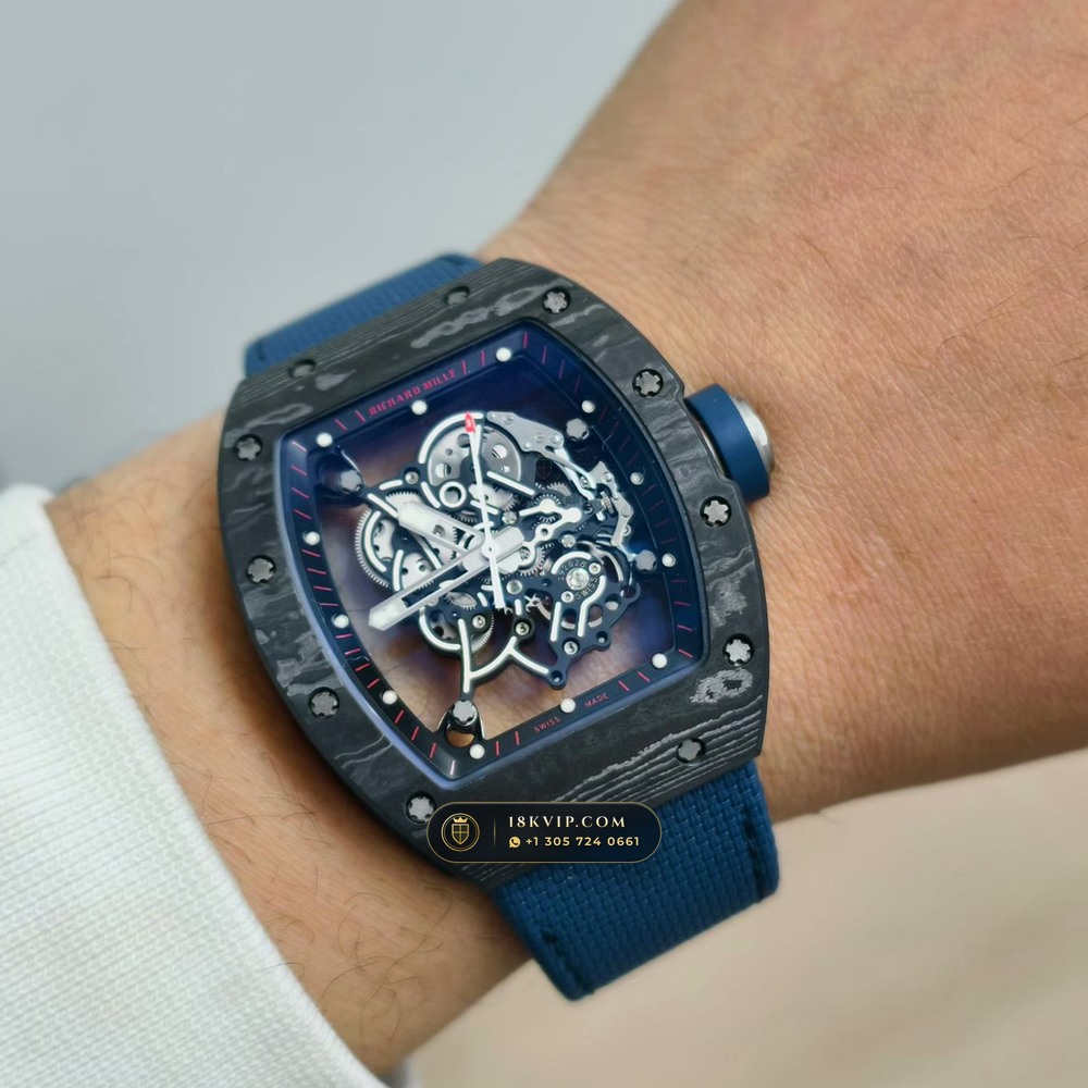 Richard Mille RM 055 Bubba Watson Manual Winding Americas Limited Edition — Private Vault Edition — Studio Gallery Plate IX in Carbon TPT & Grade 5 Titanium (66.1g Verified Mass, Richard Mille Cal. RMUL2 Grade 5 Titanium Skeleton)