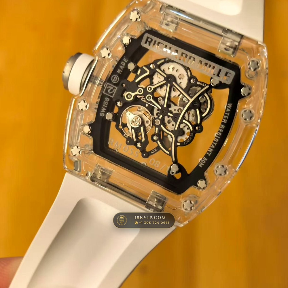 Richard Mille RM 055 Bubba Watson Manual Winding — Private Vault Edition — Studio Gallery Plate II in Crystalline Sapphire & Grade 5 Titanium (66.9g Verified Mass, Richard Mille Cal. RMUL2 Grade 5 Titanium Skeleton)