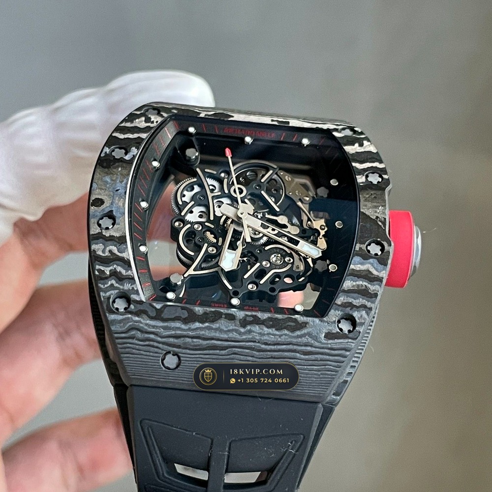 Richard Mille RM 055 Bubba Watson Manual Winding Americas Limited Edition 5-Axis CNC Case — Private Vault Edition — Studio Gallery Plate III in ATZ White Ceramic & Grade 5 Titanium (66.5g Verified Mass, Richard Mille Cal. RMUL2 Grade 5 Titanium Skeleton)