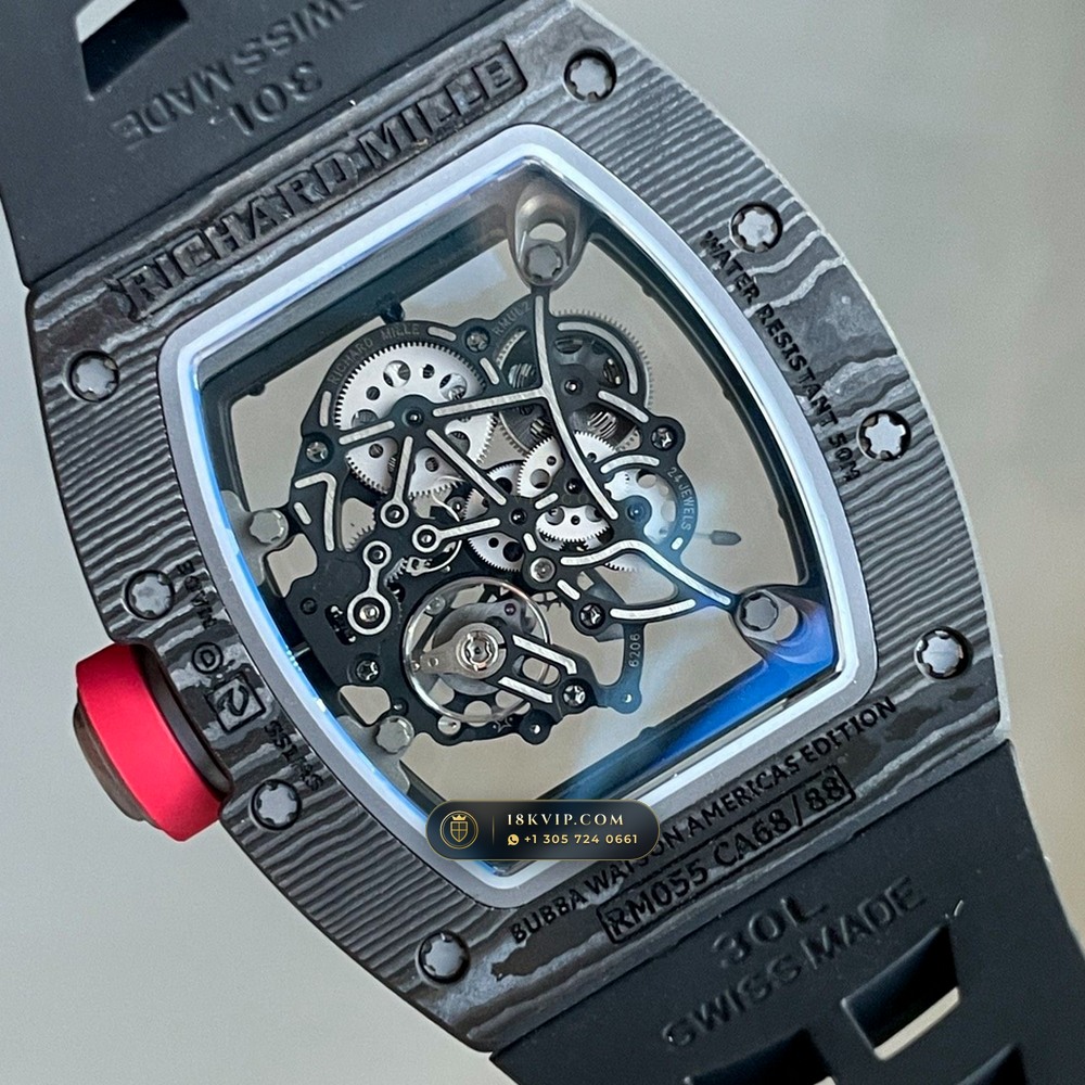 Richard Mille RM 055 Bubba Watson Manual Winding Americas Limited Edition 5-Axis CNC Case — Private Vault Edition — Studio Gallery Plate IV in ATZ White Ceramic & Grade 5 Titanium (66.5g Verified Mass, Richard Mille Cal. RMUL2 Grade 5 Titanium Skeleton)