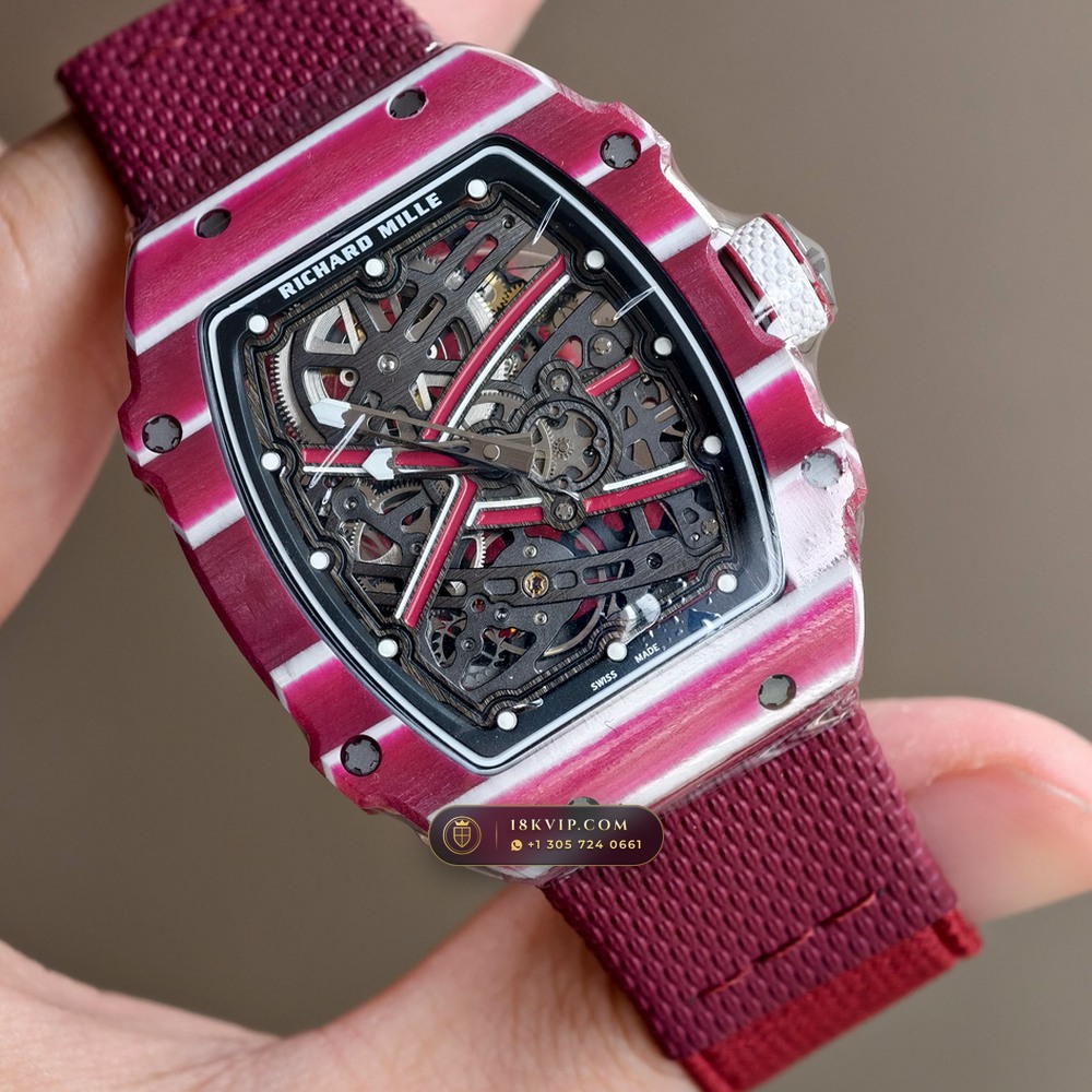 Richard Mille RM 67-02 Automatic Extra-Flat Mutaz Barshim Crimson Quartz TPT — Private Vault Edition — Studio Gallery Plate II in Carbon TPT & Grade 5 Titanium (33.6g Verified Mass, Richard Mille Cal. CRMA7 Skeletonized Titanium)