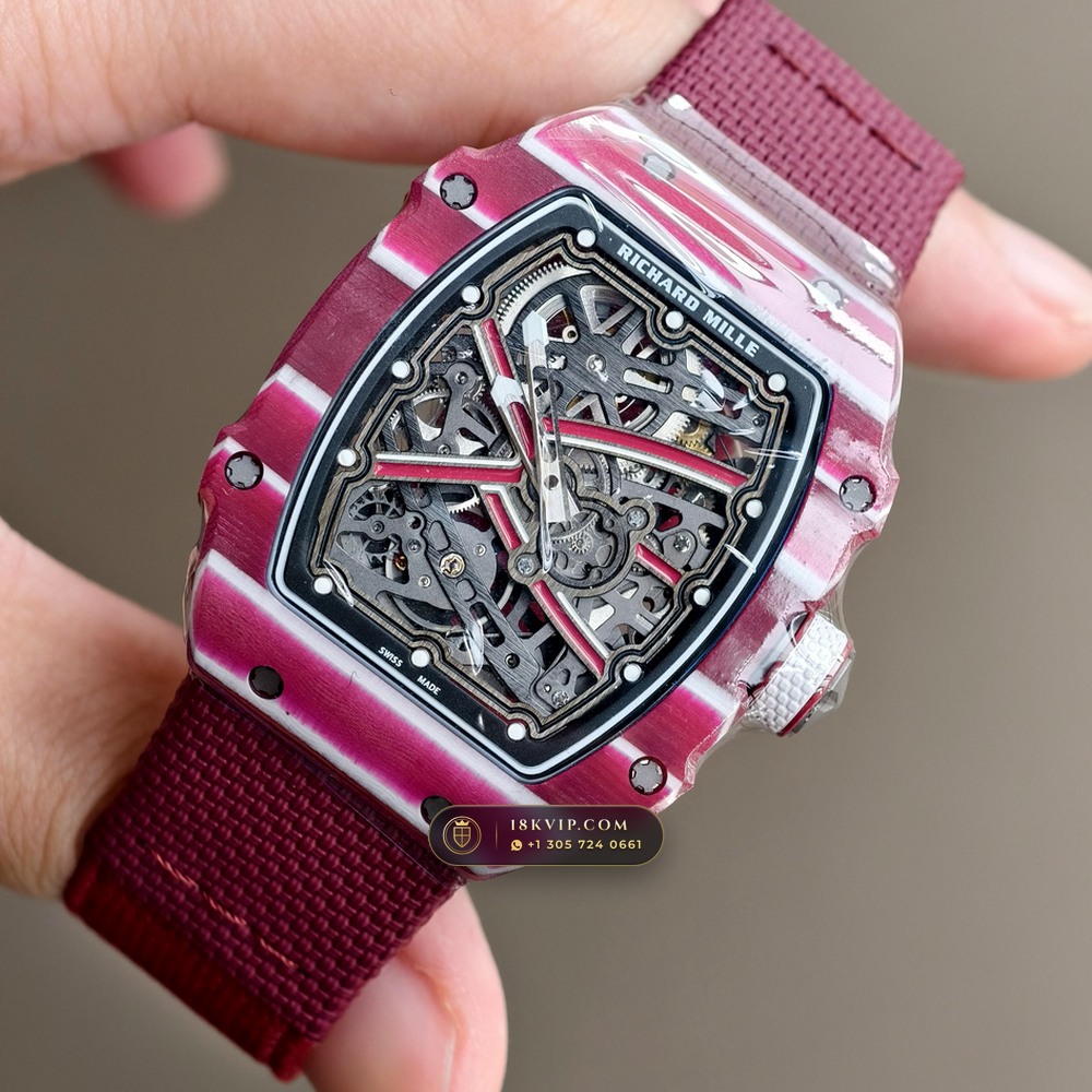 Richard Mille RM 67-02 Automatic Extra-Flat Mutaz Barshim Crimson Quartz TPT — Private Vault Edition — Studio Gallery Plate III in Carbon TPT & Grade 5 Titanium (33.6g Verified Mass, Richard Mille Cal. CRMA7 Skeletonized Titanium)