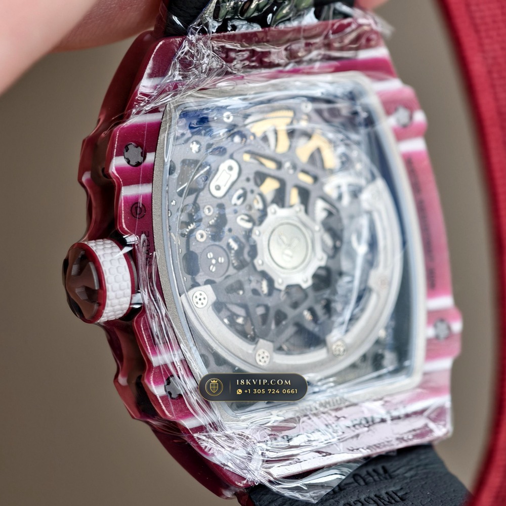 Richard Mille RM 67-02 Automatic Extra-Flat Mutaz Barshim Crimson Quartz TPT — Private Vault Edition — Studio Gallery Plate VI in Carbon TPT & Grade 5 Titanium (33.6g Verified Mass, Richard Mille Cal. CRMA7 Skeletonized Titanium)