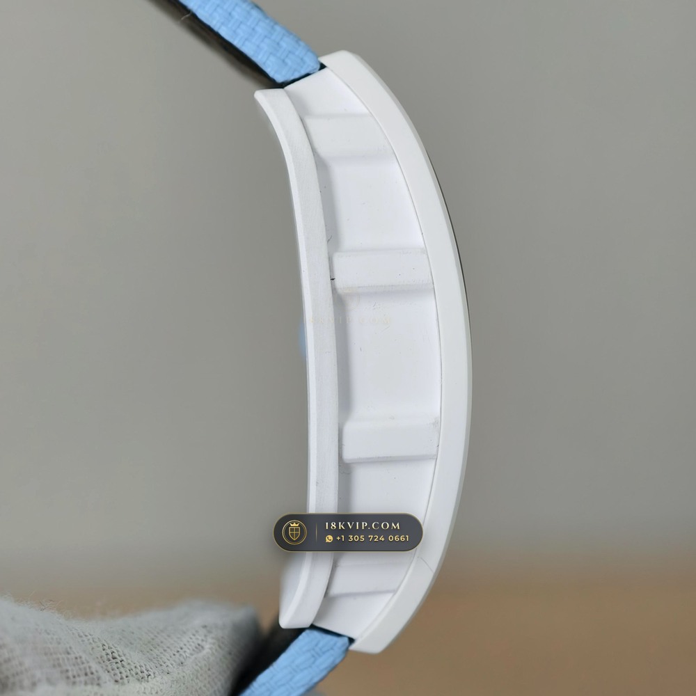 Richard Mille RM 055 Bubba Watson Manual Winding 5-Axis CNC Case — Private Vault Edition — Studio Gallery Plate V in ATZ White Ceramic & Grade 5 Titanium (66.2g Verified Mass, Richard Mille Cal. RMUL2 Grade 5 Titanium Skeleton)