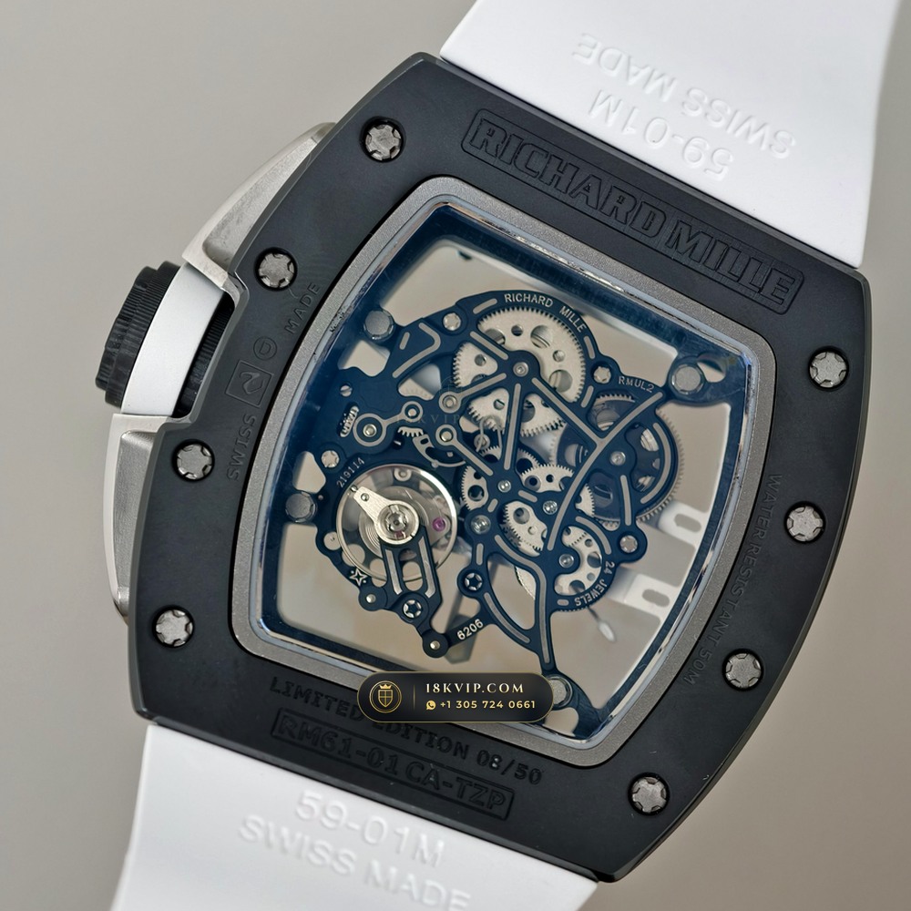 Richard Mille RM 61-01 Yohan Blake Asymmetric Chronometer Regulated Spec — Private Vault Edition — Studio Gallery Plate VII in Carbon TPT & Grade 5 Titanium (55.2g Verified Mass, Richard Mille Cal. RMUL2 Free-Sprung Skeleton)