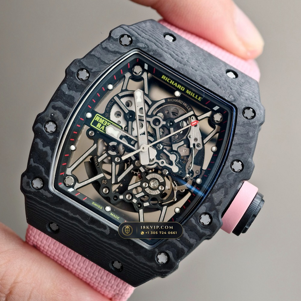 Richard Mille RM 35-02 Rafael Nadal Automatic Black Carbon TPT — Private Vault Edition — Studio Gallery Plate III in Carbon TPT & Grade 5 Titanium (50.4g Verified Mass, Richard Mille Cal. RMAL1 Variable-Geometry Rotor)