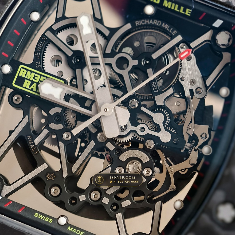 Richard Mille RM 35-02 Rafael Nadal Automatic Black Carbon TPT — Private Vault Edition — Studio Gallery Plate V in Carbon TPT & Grade 5 Titanium (50.4g Verified Mass, Richard Mille Cal. RMAL1 Variable-Geometry Rotor)
