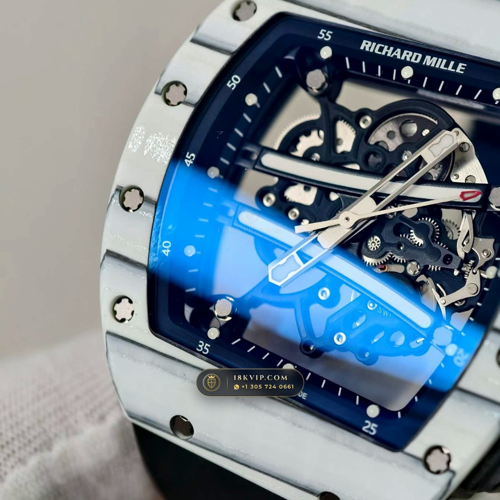 Richard Mille RM 61-01 Yohan Blake Asymmetric White Quartz TPT — Private Vault Edition — Studio Gallery Plate IV in Carbon TPT & Grade 5 Titanium (55.3g Verified Mass, Richard Mille Cal. RMUL2 Free-Sprung Skeleton)