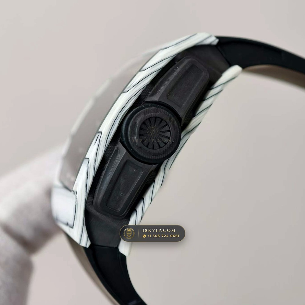 Richard Mille RM 61-01 Yohan Blake Asymmetric White Quartz TPT — Private Vault Edition — Studio Gallery Plate VI in Carbon TPT & Grade 5 Titanium (55.3g Verified Mass, Richard Mille Cal. RMUL2 Free-Sprung Skeleton)