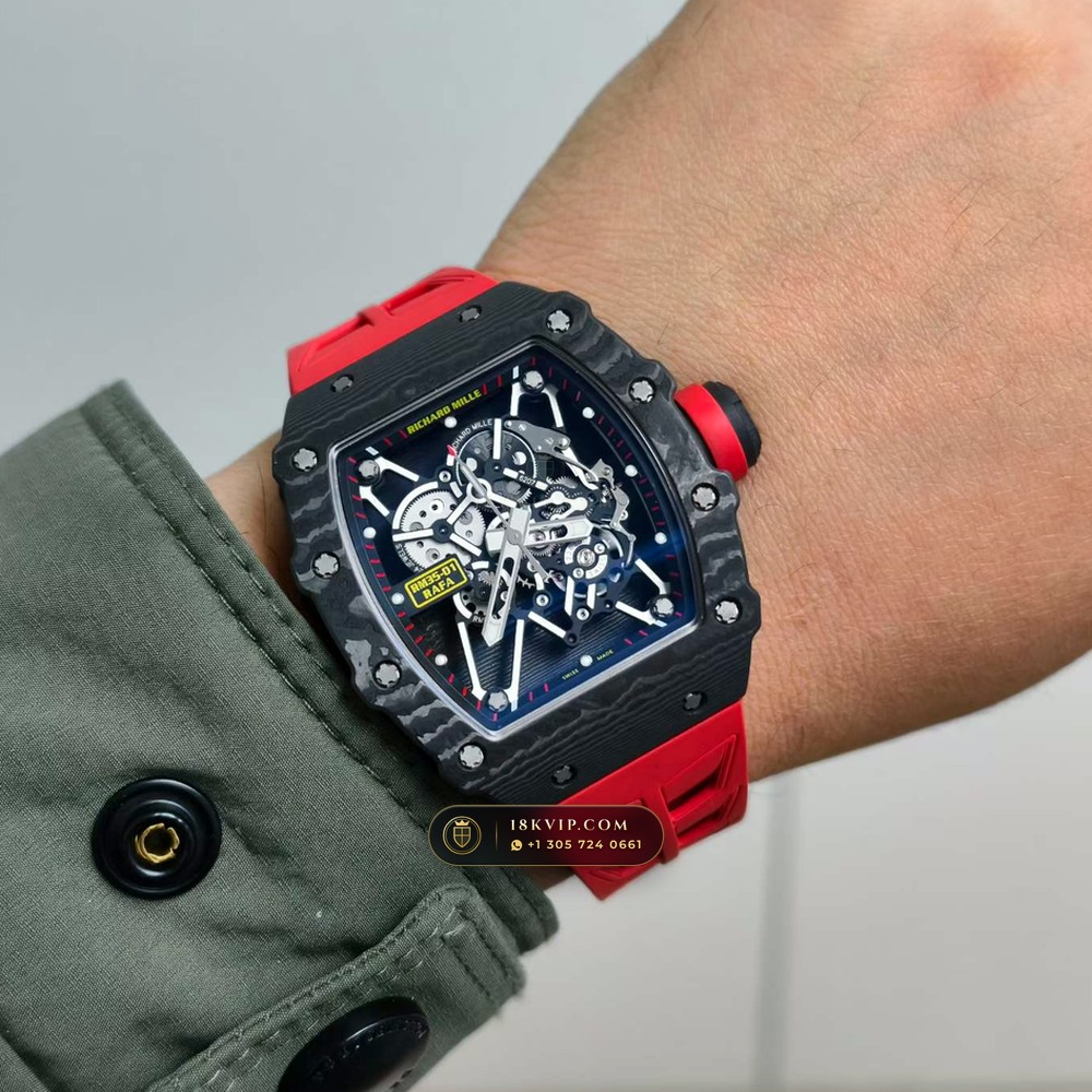 Richard Mille RM 35-01 Rafael Nadal Manual Winding Sapphire Caseback Spec — Private Vault Edition — Studio Gallery Plate IX in Carbon TPT & Grade 5 Titanium (50.7g Verified Mass, Richard Mille Cal. RMUL3 Grade 5 Titanium Skeleton)