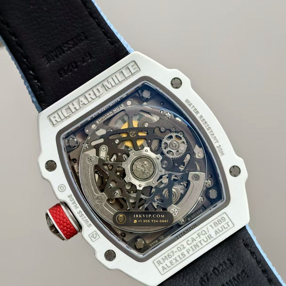 Richard Mille RM 67-02 Automatic Extra-Flat White Quartz TPT — Private Vault Edition — Studio Gallery Plate VII in Carbon TPT & Grade 5 Titanium (33.4g Verified Mass, Richard Mille Cal. CRMA7 Skeletonized Titanium)