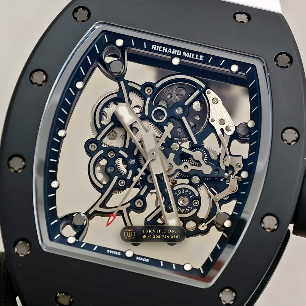 Richard Mille RM 055 Bubba Watson Manual Winding Asia Exclusive Edition Geneva Atelier Spec — Private Vault Edition — Studio Gallery Plate IV in ATZ White Ceramic & Grade 5 Titanium (66.8g Verified Mass, Richard Mille Cal. RMUL2 Grade 5 Titanium Skeleton)