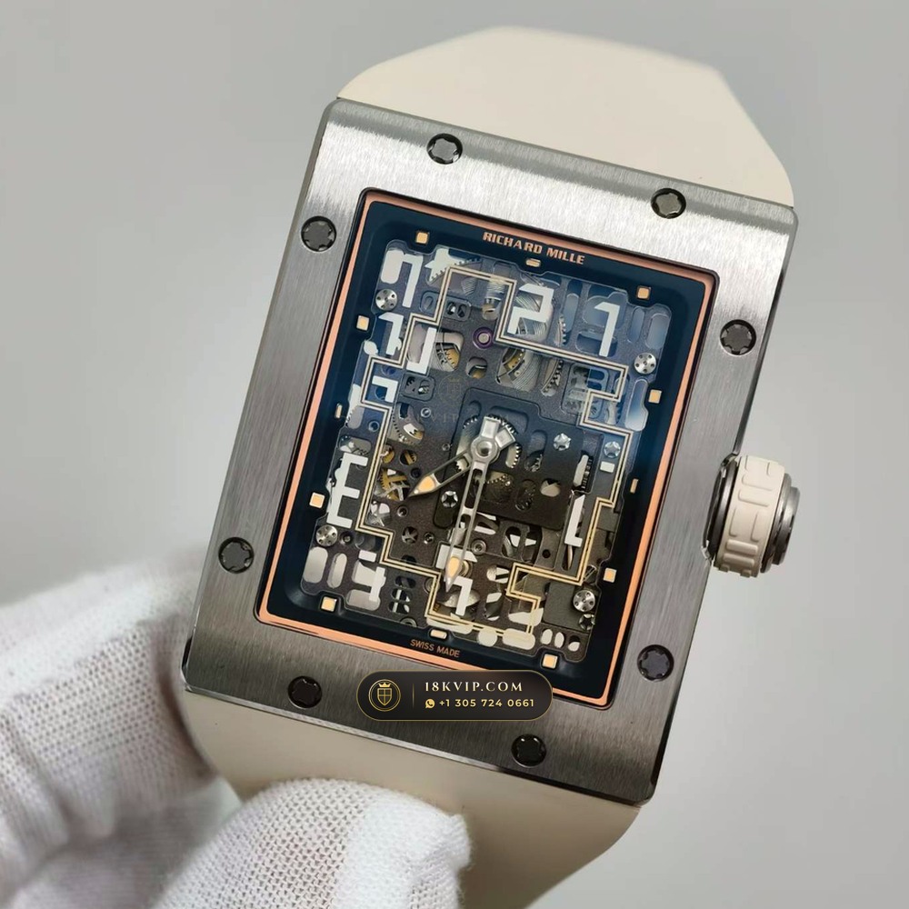 Richard Mille RM 16-02 Automatic Extra-Flat Rectangular Geneva Atelier Spec — Private Vault Edition — Studio Gallery Plate III in Grade 5 Titanium Monobloc (53.6g Verified Mass, Richard Mille Cal. CRMA9 Skeletonized)