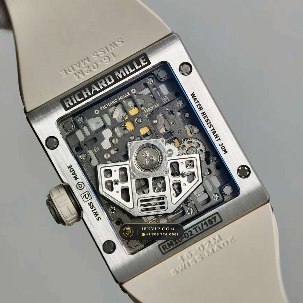 Richard Mille RM 16-02 Automatic Extra-Flat Rectangular Geneva Atelier Spec — Private Vault Edition — Studio Gallery Plate VII in Grade 5 Titanium Monobloc (53.6g Verified Mass, Richard Mille Cal. CRMA9 Skeletonized)