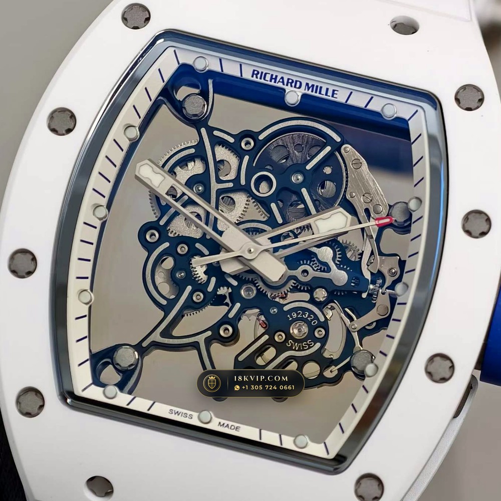 Richard Mille RM 055 Bubba Watson Manual Winding Japan Limited Edition — Private Vault Edition — Studio Gallery Plate IV in ATZ White Ceramic & Grade 5 Titanium (66.7g Verified Mass, Richard Mille Cal. RMUL2 Grade 5 Titanium Skeleton)