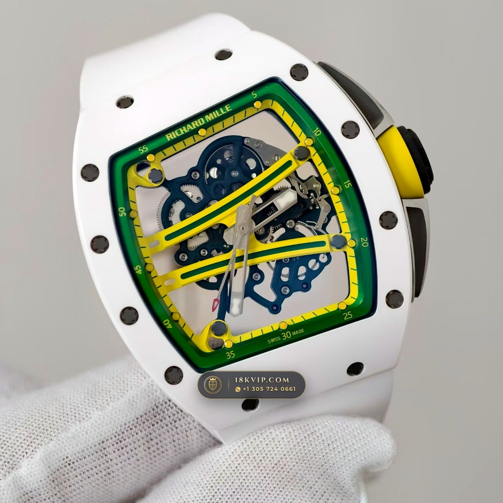 Richard Mille RM 61-01 Yohan Blake Asymmetric Hand-Chamfered Bevel Spec — Private Vault Edition — Studio Gallery Plate II in Carbon TPT & Grade 5 Titanium (55.4g Verified Mass, Richard Mille Cal. RMUL2 Free-Sprung Skeleton)