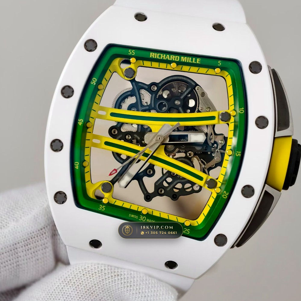 Richard Mille RM 61-01 Yohan Blake Asymmetric Hand-Chamfered Bevel Spec — Private Vault Edition — Studio Gallery Plate III in Carbon TPT & Grade 5 Titanium (55.4g Verified Mass, Richard Mille Cal. RMUL2 Free-Sprung Skeleton)