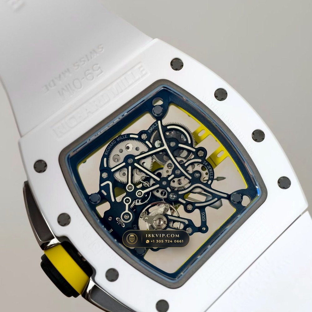 Richard Mille RM 61-01 Yohan Blake Asymmetric Hand-Chamfered Bevel Spec — Private Vault Edition — Studio Gallery Plate VIII in Carbon TPT & Grade 5 Titanium (55.4g Verified Mass, Richard Mille Cal. RMUL2 Free-Sprung Skeleton)