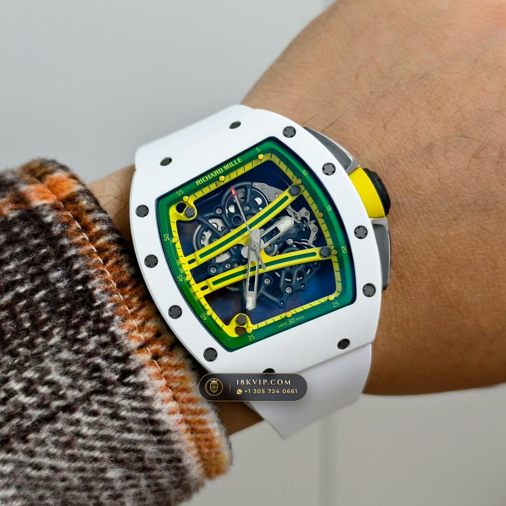 Richard Mille RM 61-01 Yohan Blake Asymmetric Hand-Chamfered Bevel Spec — Private Vault Edition — Studio Gallery Plate IX in Carbon TPT & Grade 5 Titanium (55.4g Verified Mass, Richard Mille Cal. RMUL2 Free-Sprung Skeleton)