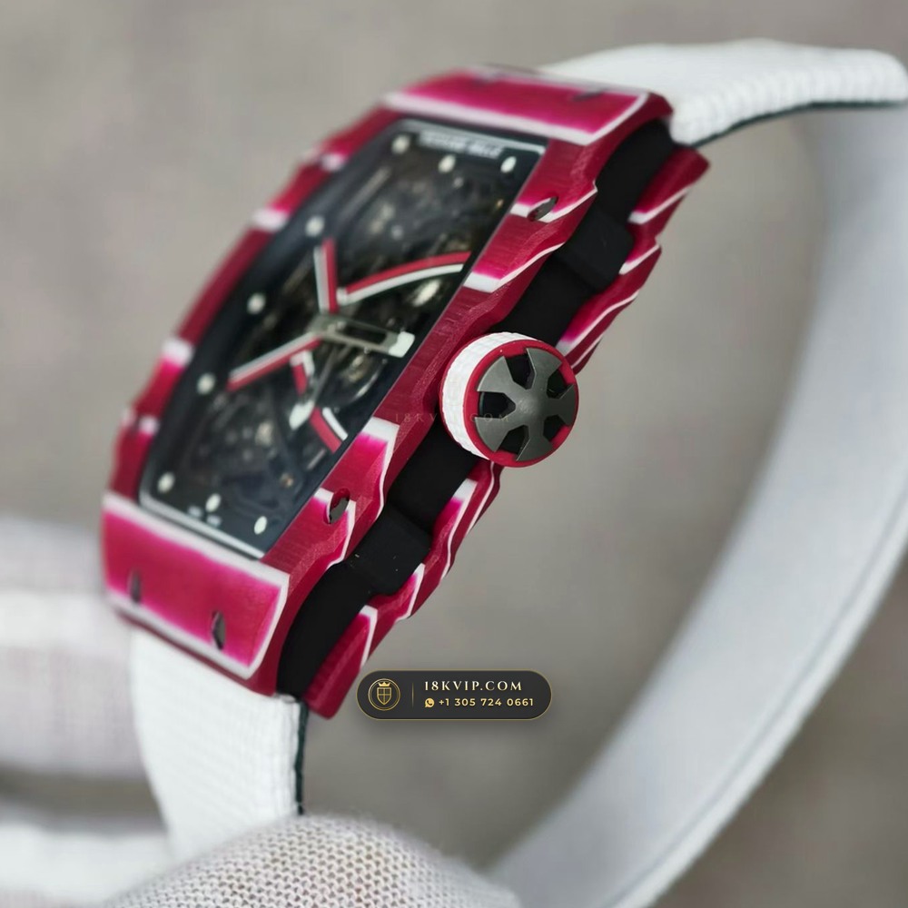 Richard Mille RM 67-02 Automatic Extra-Flat Mutaz Barshim Crimson Quartz TPT Geneva Atelier Spec — Private Vault Edition — Studio Gallery Plate V in Carbon TPT & Grade 5 Titanium (33.2g Verified Mass, Richard Mille Cal. CRMA7 Skeletonized Titanium)