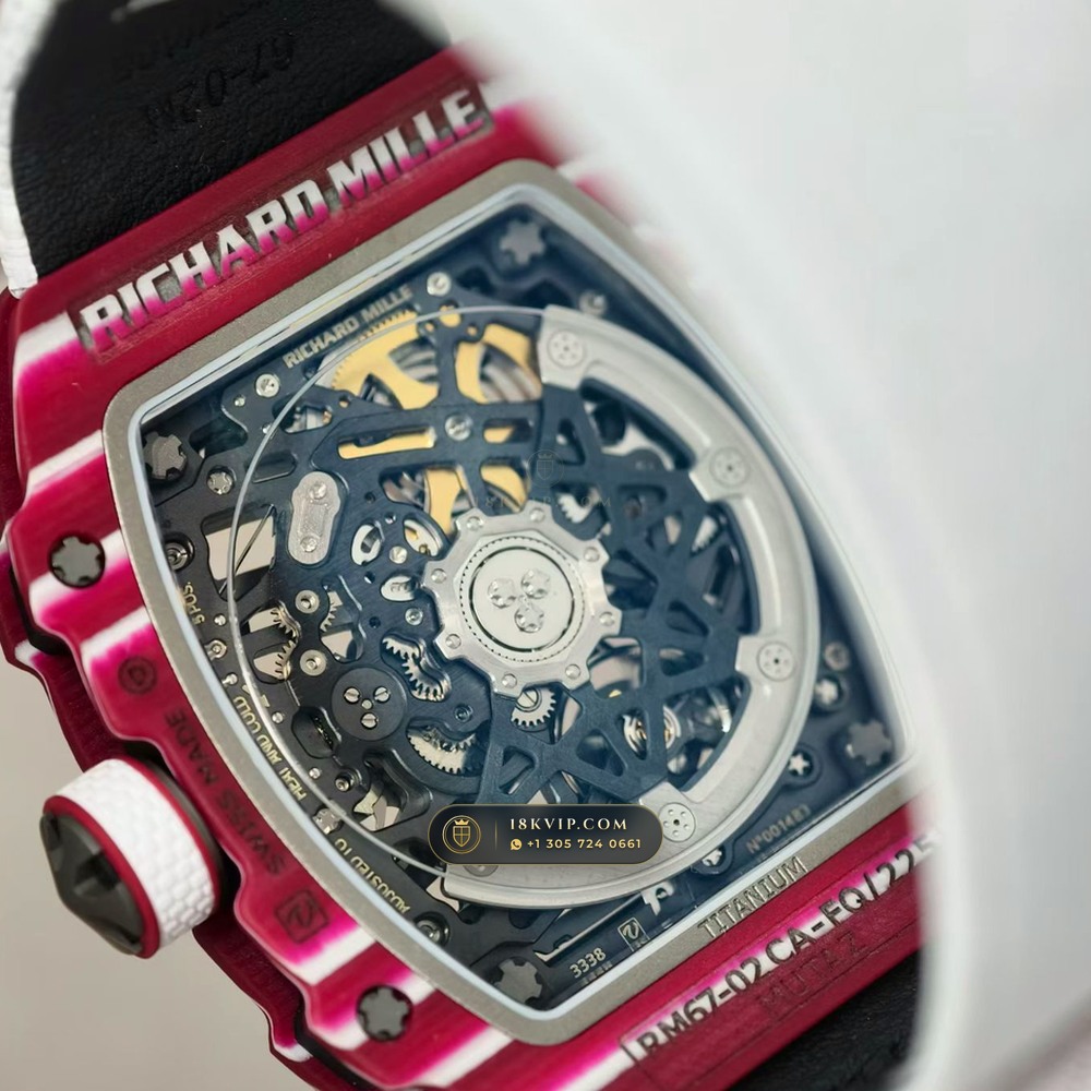 Richard Mille RM 67-02 Automatic Extra-Flat Mutaz Barshim Crimson Quartz TPT Geneva Atelier Spec — Private Vault Edition — Studio Gallery Plate VI in Carbon TPT & Grade 5 Titanium (33.2g Verified Mass, Richard Mille Cal. CRMA7 Skeletonized Titanium)