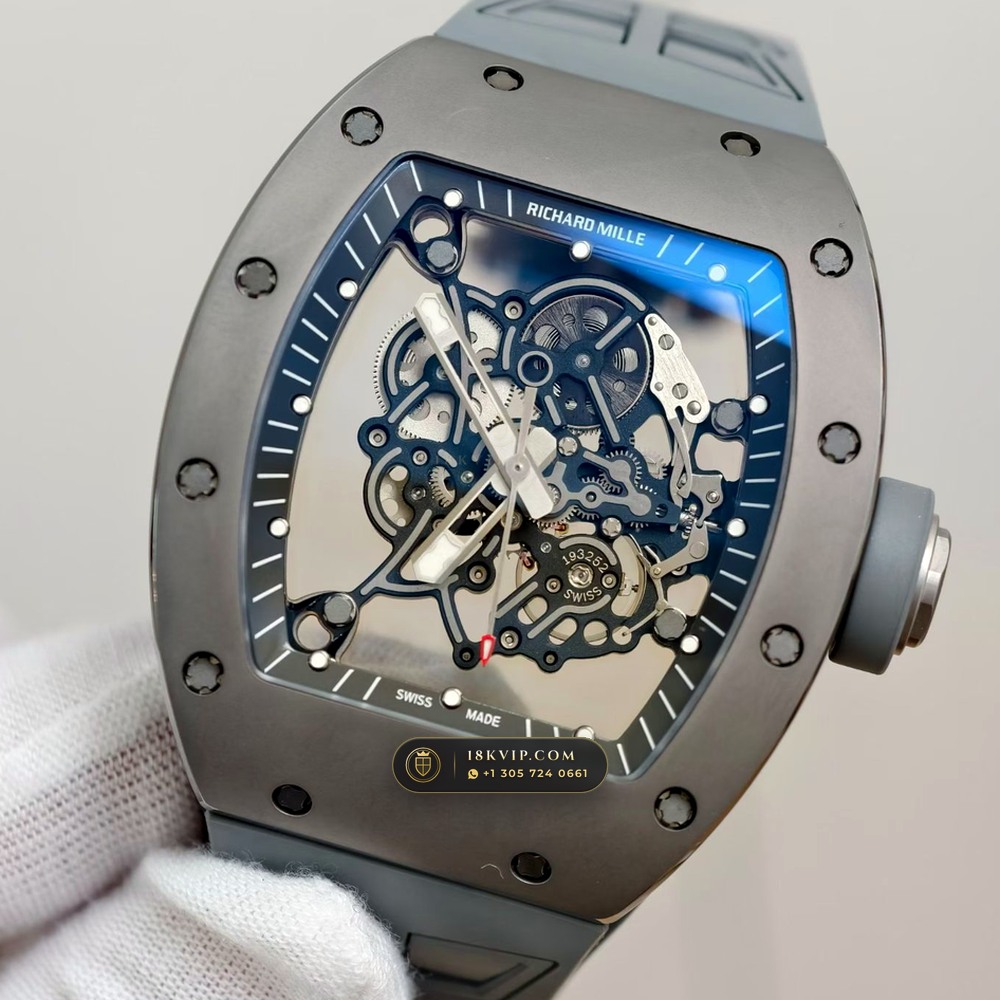 Richard Mille RM 055 Bubba Watson Manual Winding Geneva Atelier Spec — Private Vault Edition — Studio Gallery Plate III in ATZ White Ceramic & Grade 5 Titanium (66.3g Verified Mass, Richard Mille Cal. RMUL2 Grade 5 Titanium Skeleton)