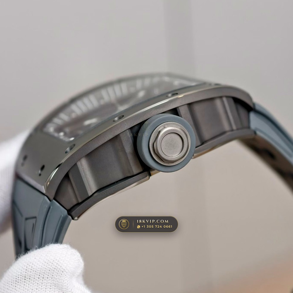 Richard Mille RM 055 Bubba Watson Manual Winding Geneva Atelier Spec — Private Vault Edition — Studio Gallery Plate VI in ATZ White Ceramic & Grade 5 Titanium (66.3g Verified Mass, Richard Mille Cal. RMUL2 Grade 5 Titanium Skeleton)