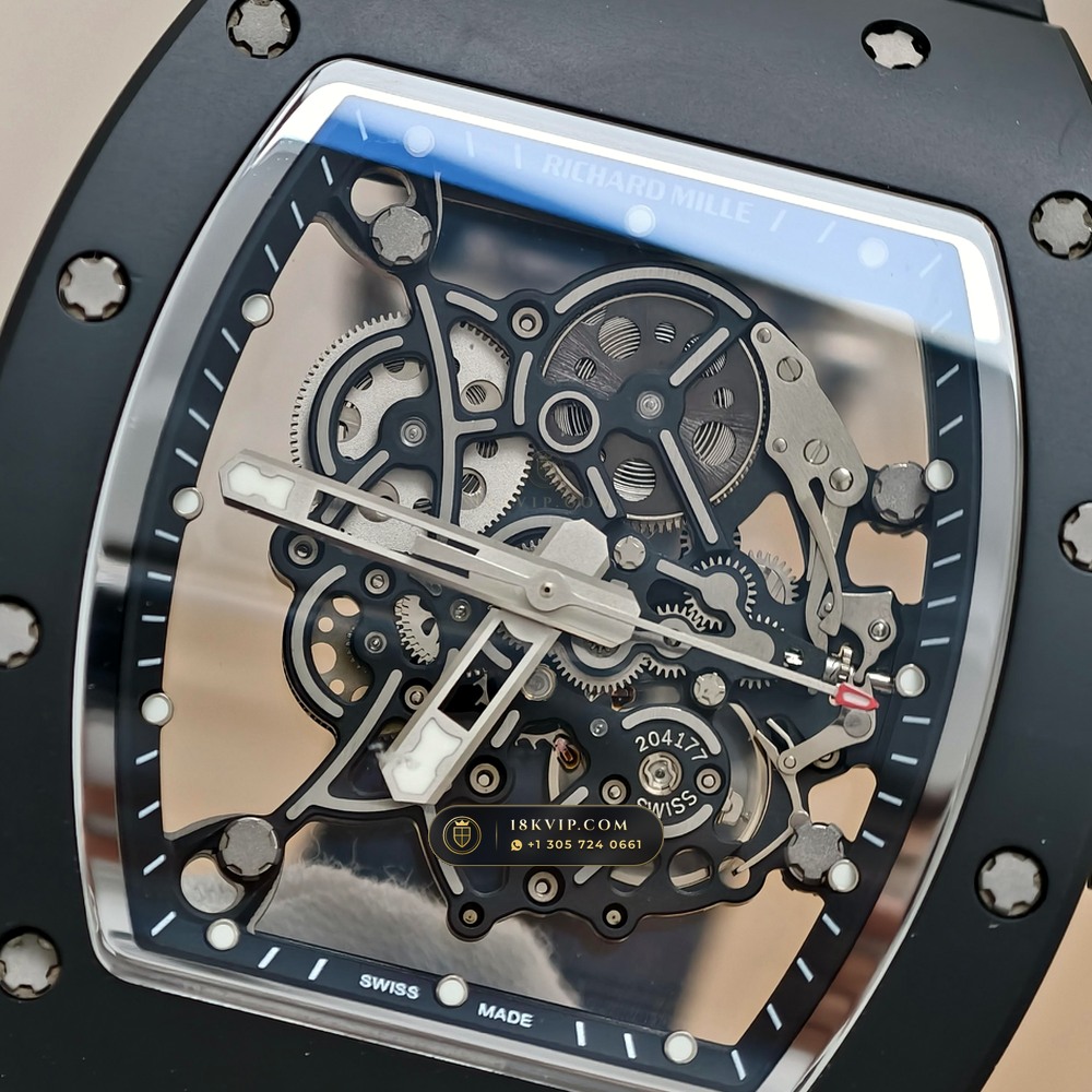 Richard Mille RM 055 Bubba Watson Manual Winding Sapphire Caseback Spec — Private Vault Edition — Studio Gallery Plate IV in ATZ White Ceramic & Grade 5 Titanium (66.3g Verified Mass, Richard Mille Cal. RMUL2 Grade 5 Titanium Skeleton)