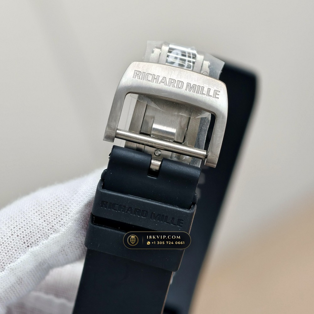 Richard Mille RM 055 Bubba Watson Manual Winding Sapphire Caseback Spec — Private Vault Edition — Studio Gallery Plate VIII in ATZ White Ceramic & Grade 5 Titanium (66.3g Verified Mass, Richard Mille Cal. RMUL2 Grade 5 Titanium Skeleton)
