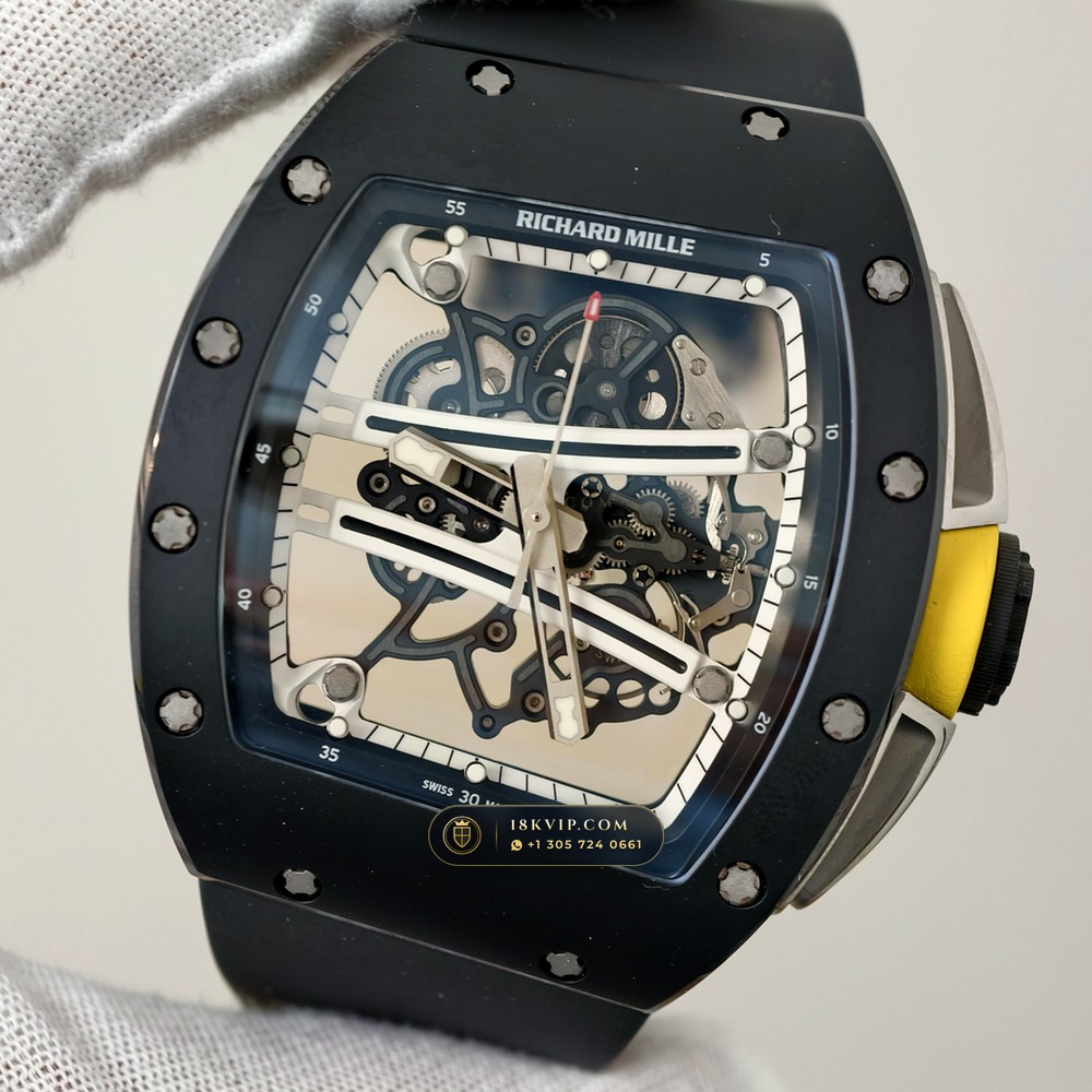 Richard Mille RM 61-01 Yohan Blake Asymmetric Sapphire Caseback Spec — Private Vault Edition — Studio Gallery Plate II in Carbon TPT & Grade 5 Titanium (55.4g Verified Mass, Richard Mille Cal. RMUL2 Free-Sprung Skeleton)