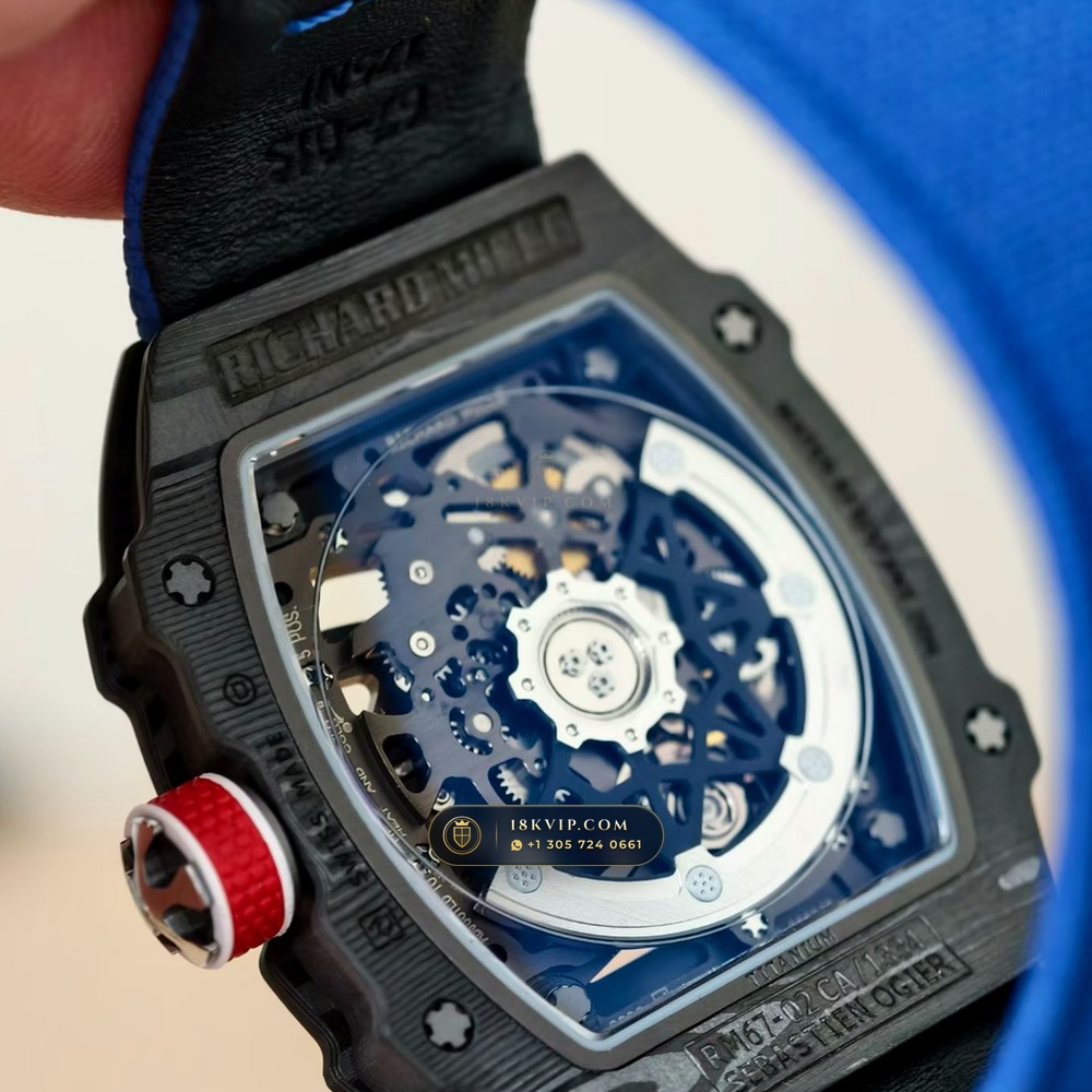 Richard Mille RM 67-02 Automatic Extra-Flat Sebastien Ogier Carbon TPT Sapphire Caseback Spec — Private Vault Edition — Studio Gallery Plate VII in Carbon TPT & Grade 5 Titanium (33.4g Verified Mass, Richard Mille Cal. CRMA7 Skeletonized Titanium)