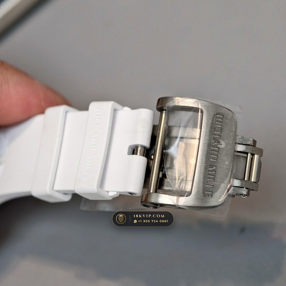 Richard Mille RM 055 Bubba Watson Manual Winding Master Watchmaker Spec — Private Vault Edition — Studio Gallery Plate X in ATZ White Ceramic & Grade 5 Titanium (66.9g Verified Mass, Richard Mille Cal. RMUL2 Grade 5 Titanium Skeleton)