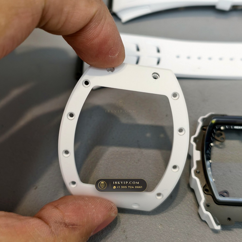 Richard Mille RM 055 Bubba Watson Manual Winding Master Watchmaker Spec — Private Vault Edition — Studio Gallery Plate II in ATZ White Ceramic & Grade 5 Titanium (66.9g Verified Mass, Richard Mille Cal. RMUL2 Grade 5 Titanium Skeleton)