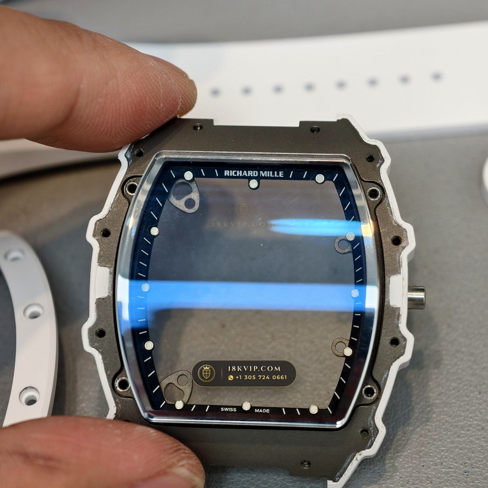Richard Mille RM 055 Bubba Watson Manual Winding Master Watchmaker Spec — Private Vault Edition — Studio Gallery Plate III in ATZ White Ceramic & Grade 5 Titanium (66.9g Verified Mass, Richard Mille Cal. RMUL2 Grade 5 Titanium Skeleton)