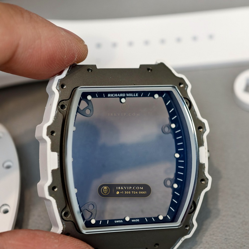 Richard Mille RM 055 Bubba Watson Manual Winding Master Watchmaker Spec — Private Vault Edition — Studio Gallery Plate IV in ATZ White Ceramic & Grade 5 Titanium (66.9g Verified Mass, Richard Mille Cal. RMUL2 Grade 5 Titanium Skeleton)