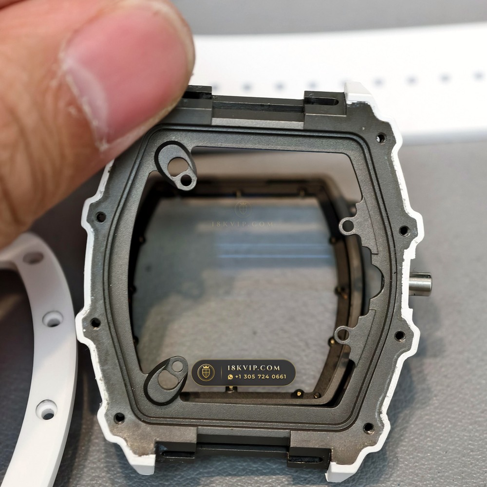 Richard Mille RM 055 Bubba Watson Manual Winding Master Watchmaker Spec — Private Vault Edition — Studio Gallery Plate V in ATZ White Ceramic & Grade 5 Titanium (66.9g Verified Mass, Richard Mille Cal. RMUL2 Grade 5 Titanium Skeleton)