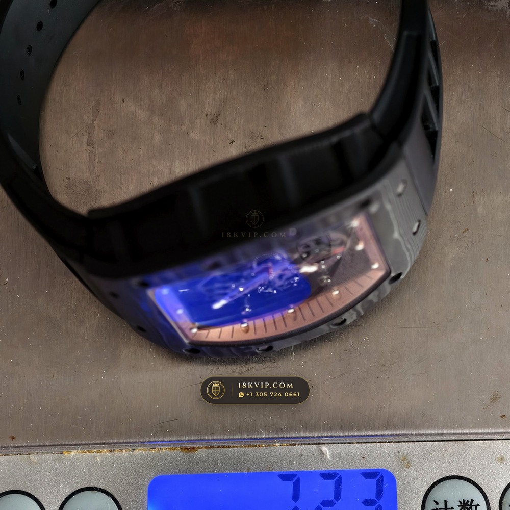 Richard Mille RM 055 Bubba Watson Manual Winding Asia Limited Edition — Private Vault Edition — Studio Gallery Plate X in Carbon TPT & Grade 5 Titanium (66.8g Verified Mass, Richard Mille Cal. RMUL2 Grade 5 Titanium Skeleton)