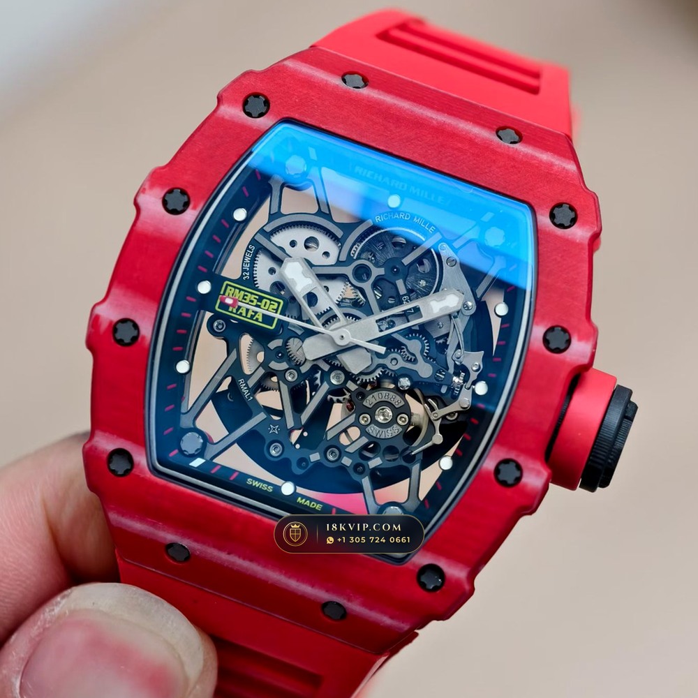 Richard Mille RM 35-02 Rafael Nadal Automatic Crimson Quartz TPT Geneva Atelier Spec — Private Vault Edition — Studio Gallery Plate III in Carbon TPT & Grade 5 Titanium (50.3g Verified Mass, Richard Mille Cal. RMAL1 Variable-Geometry Rotor)