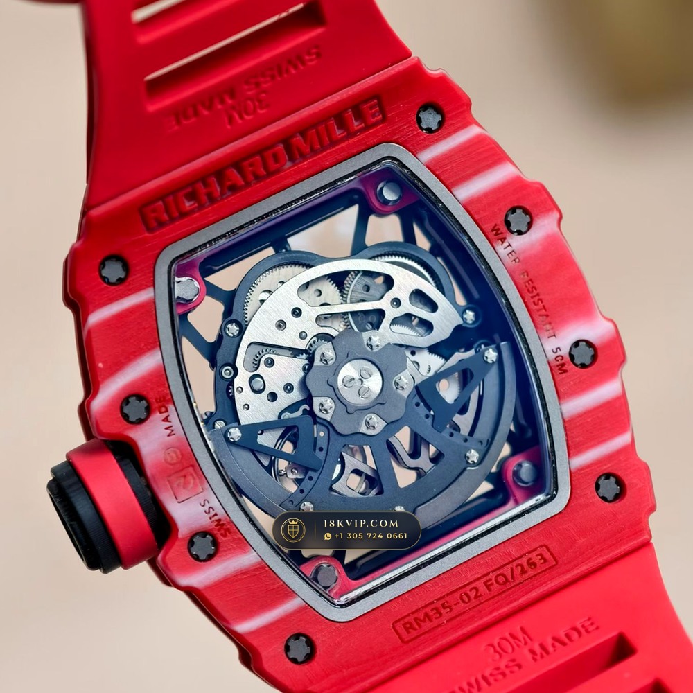 Richard Mille RM 35-02 Rafael Nadal Automatic Crimson Quartz TPT Geneva Atelier Spec — Private Vault Edition — Studio Gallery Plate VII in Carbon TPT & Grade 5 Titanium (50.3g Verified Mass, Richard Mille Cal. RMAL1 Variable-Geometry Rotor)