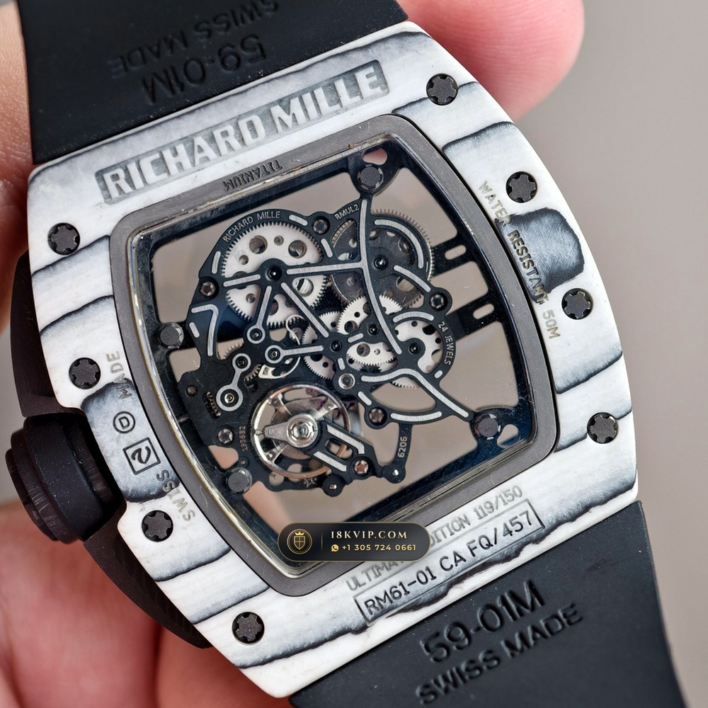 Richard Mille RM 61-01 Yohan Blake Asymmetric — Private Vault Edition — Studio Gallery Plate VI in Carbon TPT & Grade 5 Titanium (55.4g Verified Mass, Richard Mille Cal. RMUL2 Free-Sprung Skeleton)